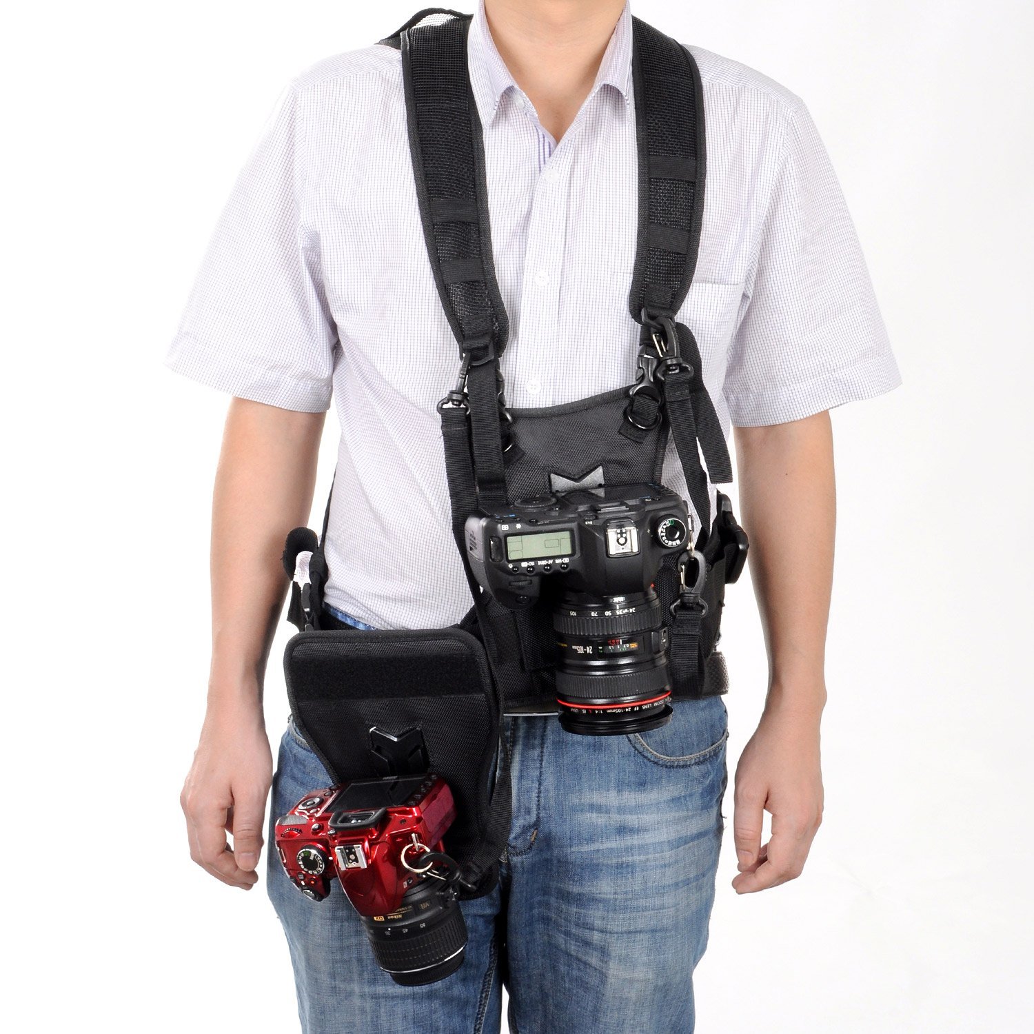 Movo Photo MB1000 Multi Camera Carrying Photographer Vest with Side ...