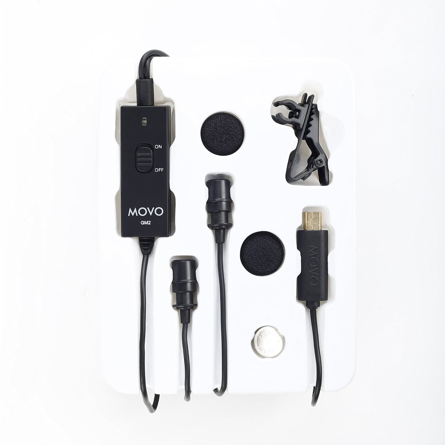 Movo GM2 DualCapsule Lavalier Lapel Microphone for GoPro HERO3 HERO3